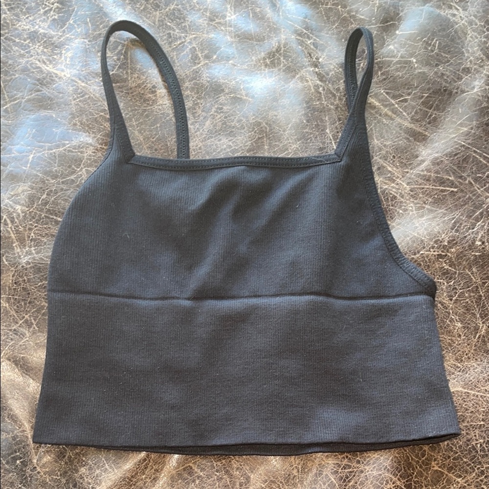 Free People Black Crop Top